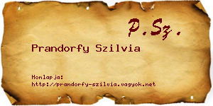 Prandorfy Szilvia névjegykártya